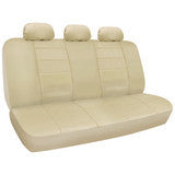 Beige Synthetic Leather Seat Covers Complete Set - Premium Leatherette