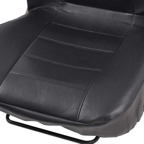 Black Synthetic Leather Seat Covers Front Pair Set of 2 - Premium Leatherette